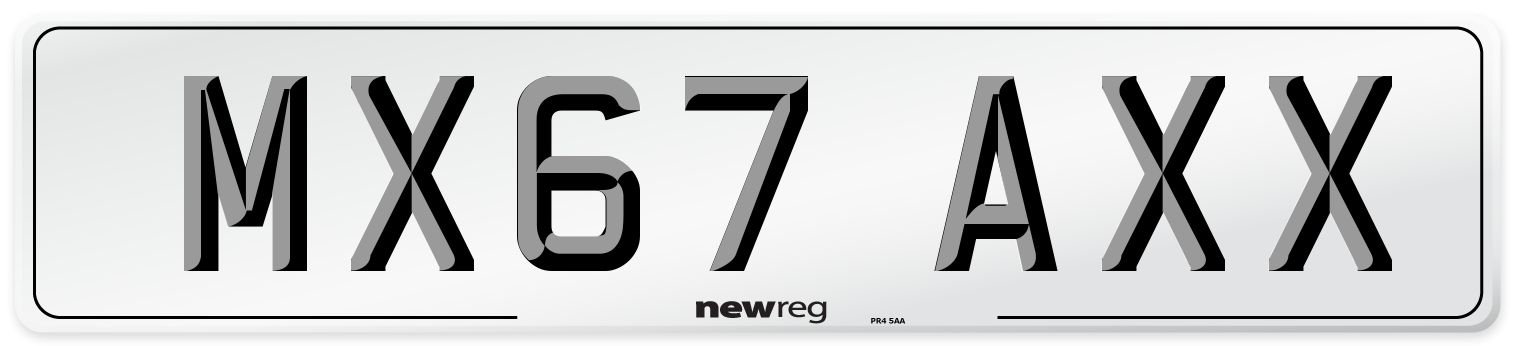 MX67 AXX Number Plate from New Reg